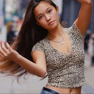 cheetah print gina top